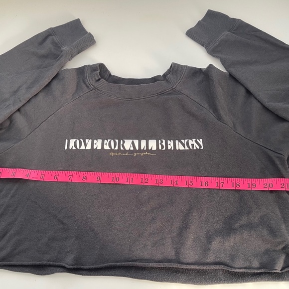 Spiritual Gangster Love for All Beings Izzy Cropped Sweatshirt Dark Grey  Size M - Picture 8 of 10